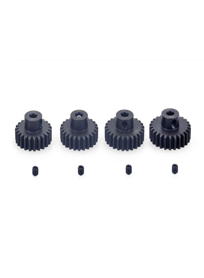 KingVal Replacement 4PCS M1 Hole Diameter 5mm 23T 24T 25T 26T Steel Pinion Motor Gear Compatible with 1/8 RC Car Brushed Brushless Motor - Image 1